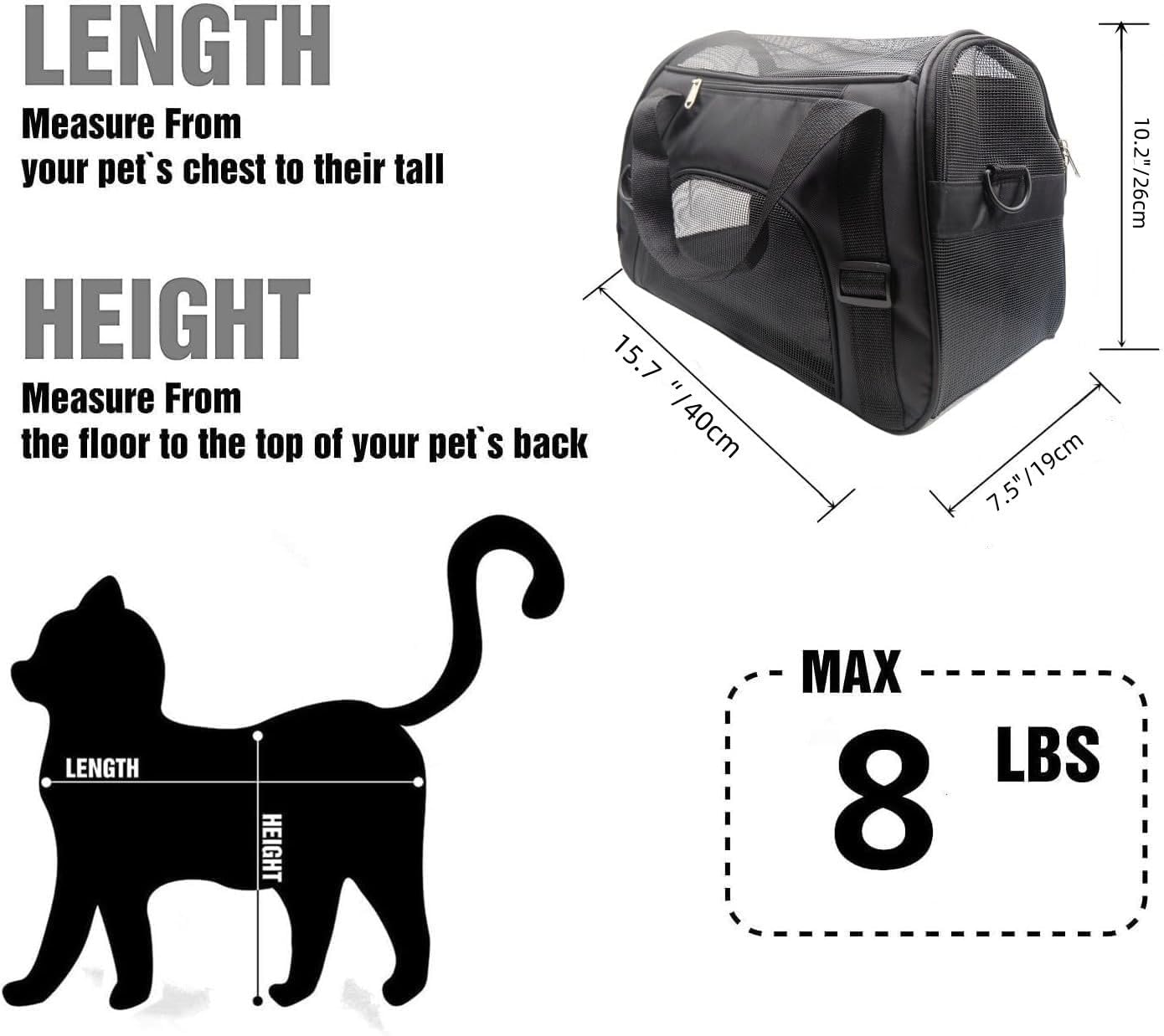 ZaneSun Cat Carrier,Soft-Sided Pet Travel Carrier for Cats,Dogs Puppy Comfort Portable Foldable Pet Bag Airline Approved (Small Rosered)