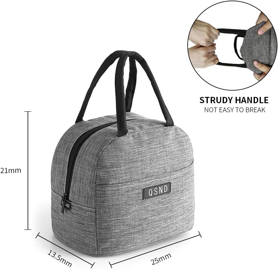 HiPretty 2 Pack Lunch Bags, Insulated Tote Boys Girls Lunch Box, Freezable Leakproof Lunch Bag for Women Men and Kids (Gray, Green)