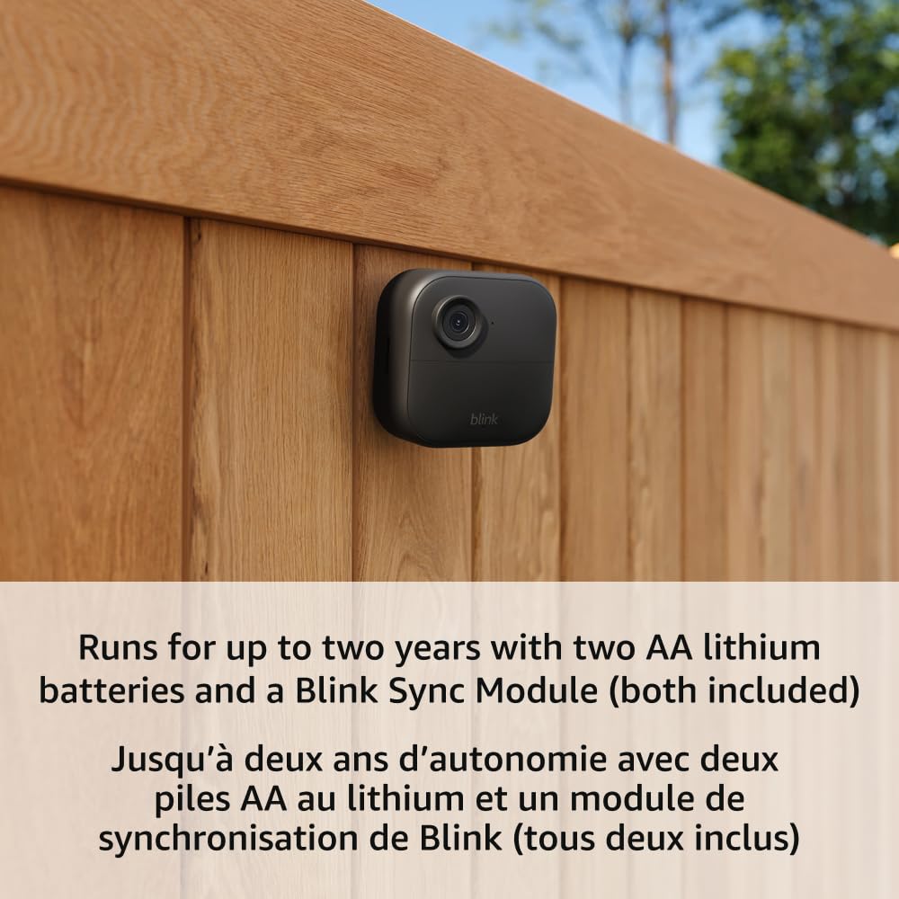 Blink Outdoor 4 (newest model) – Wireless smart security camera, two-year battery life, 1080p HD day and infrared night live view, two-way talk. Required Sync Module not included – Add-on camera