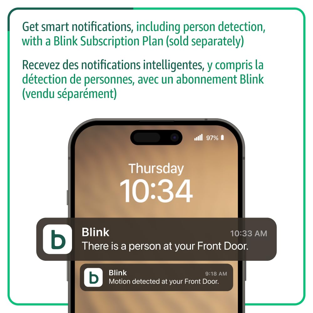 All-new Blink Video Doorbell – Head-to-toe HD view, two-year battery life, and simple setup. Required Sync Module not included – Add-On (Black)