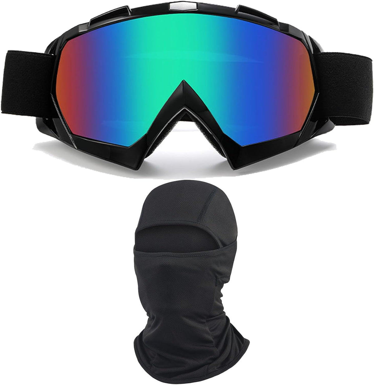 immoono Dirt Bike Motorcycle Goggles with Balaclava Face Cover, Motocross Riding Offroad Glasses for Men Women with Face Mask - PuriLite