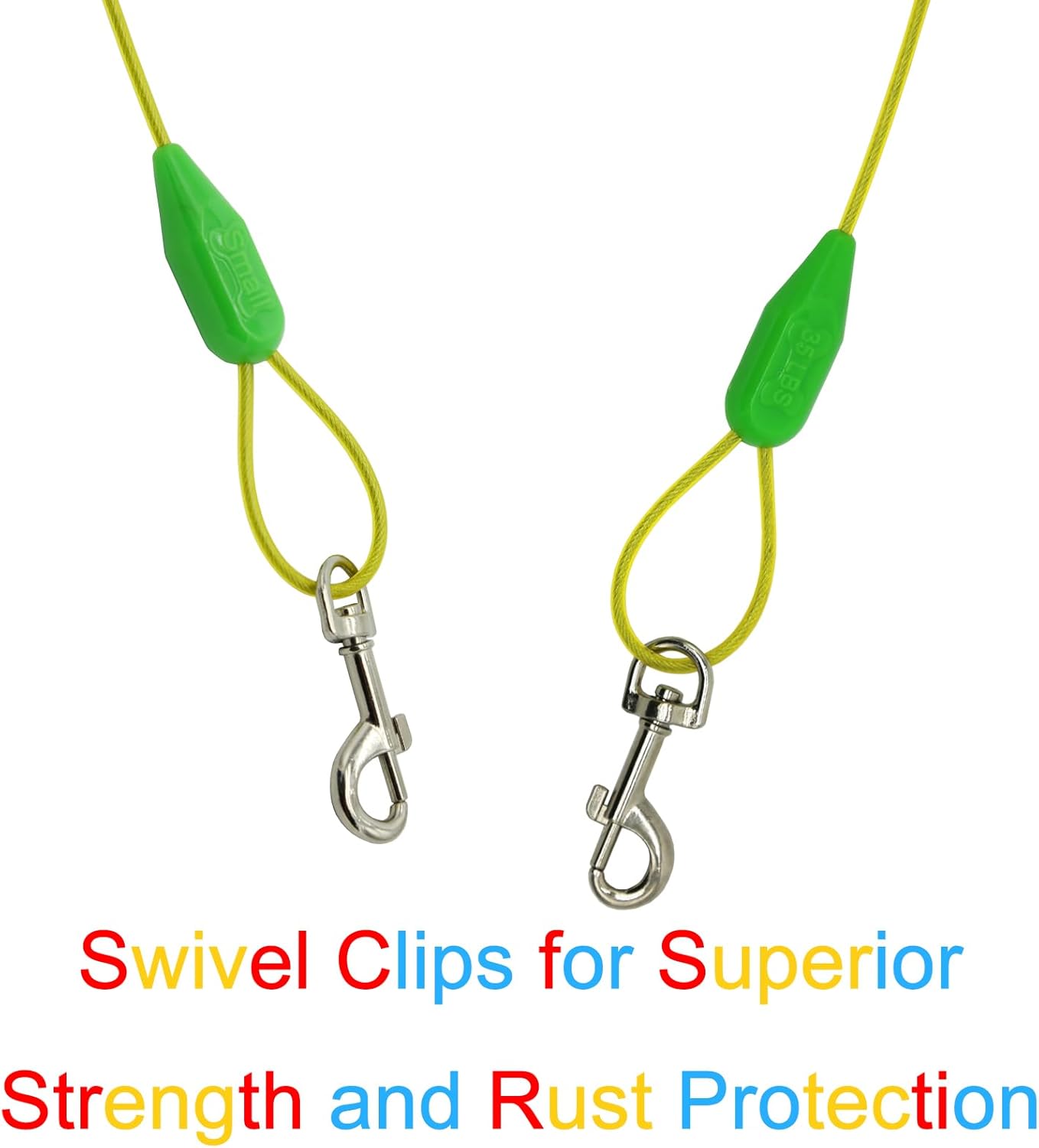 Petest 25ft Reflective Tie-Out Cable for Small Dogs Up to 35 Pounds