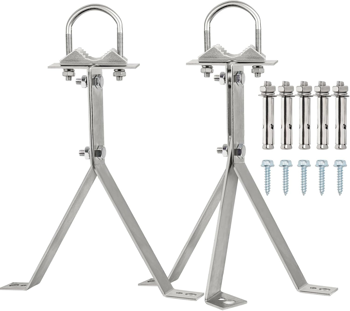 XRDS-RF 16 Inch Heavy-Duty Wall Mount Stand Off Mast for TV Antenna - Windproof Mounting Bracket (2-Leg + 2-Leg)