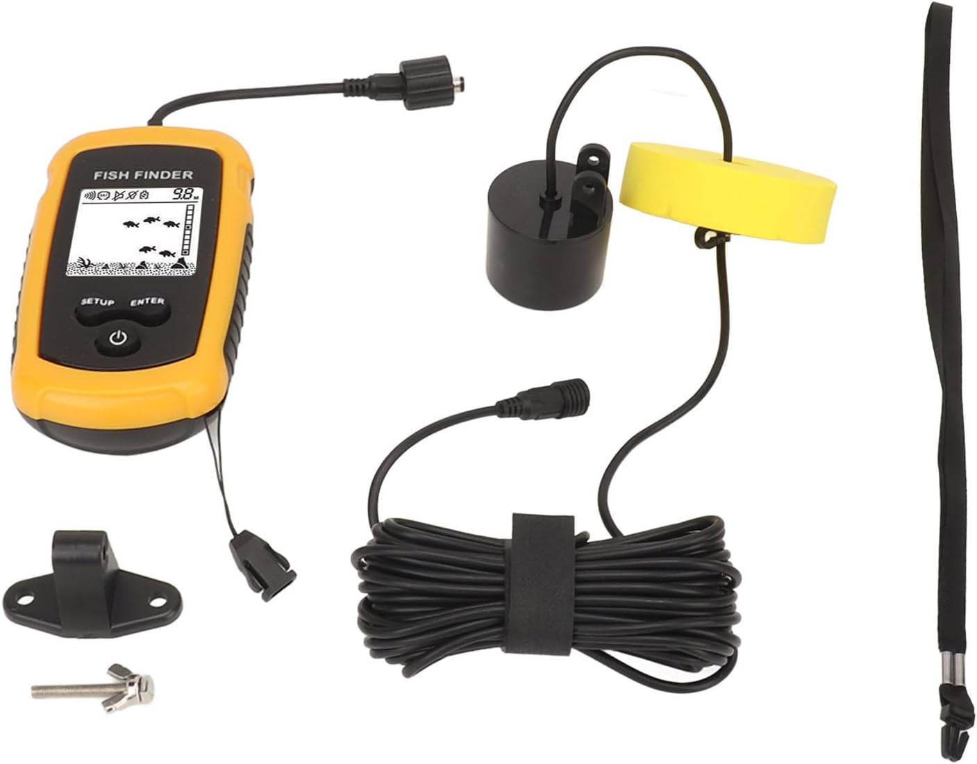 Fish Finder, Portable Handheld Kayak Fish Finder LCD Display Depth Finders for Boats 200khz Sonar Frequency Fish Finder for Kayaks