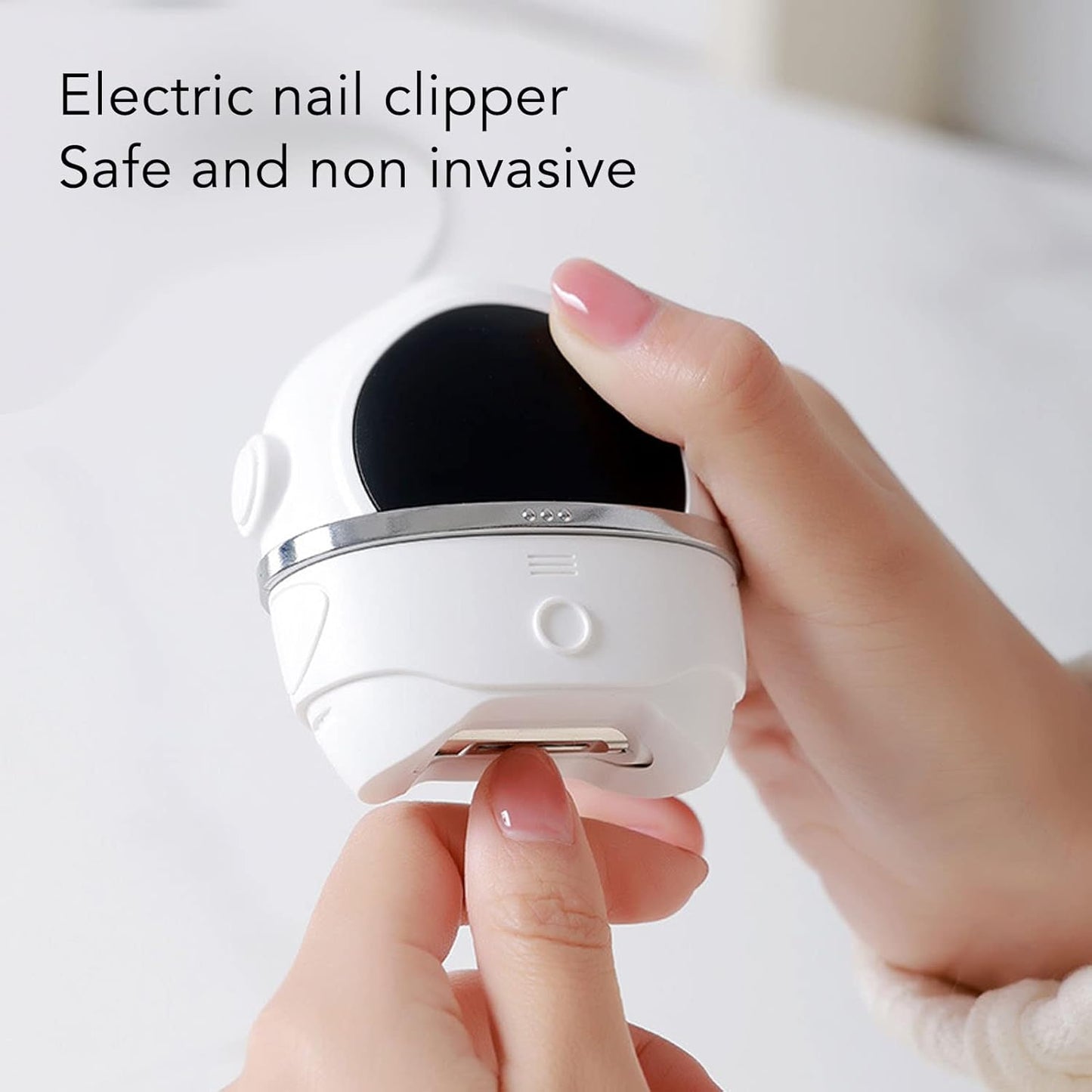 Automatic Electric Nail Clipper, 2 in1 Fingernail Cutter and Polisher with Nail Scraps Storage, Low Noise Baby Nail Trimmer 500mAh USB Rechargeable Electric Nail File for Baby, Kids, Seniors Nail Care