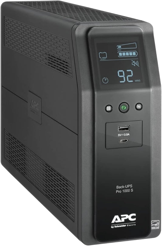 APC BR1000MS Sine Wave UPS Battery Backup & Surge Protector, 1000VA, Backups Pro, Black