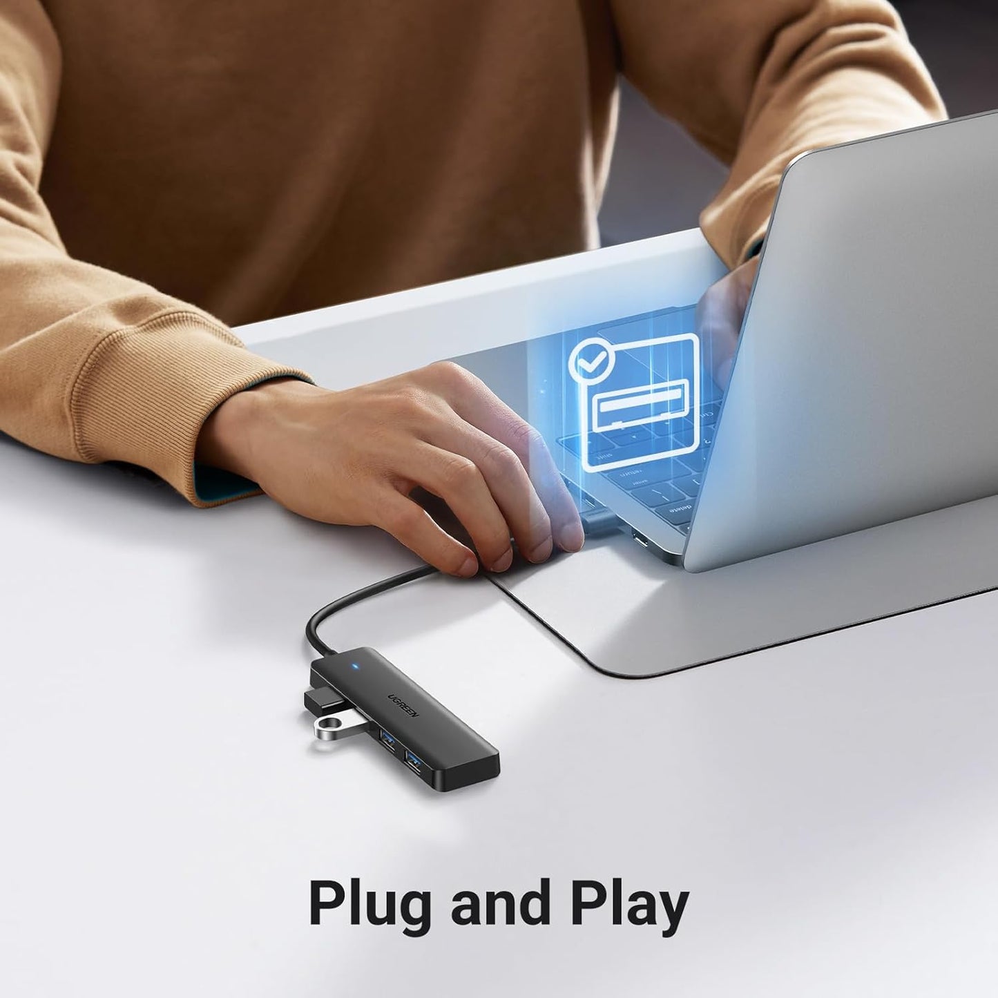UGREEN USB Hub 3.0, 4 Ports USB A Splitter Ultra Slim Expander for Mouse, Keyboard, Flash Drive, U Disk, Printer Compatible with Laptop, Desktop PC, Xbox, PS5, Mouse, Keyboard and More, 0.5ft