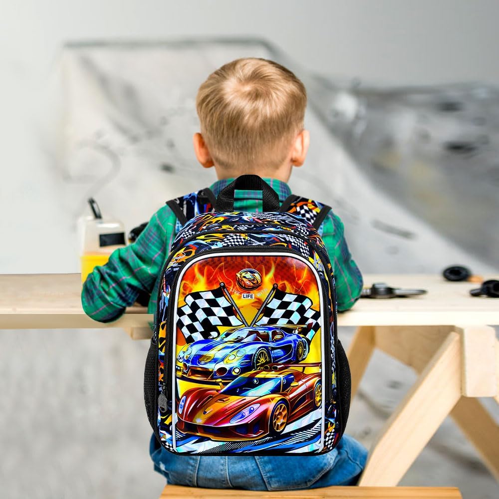 3pcs Backpack for Boys and Girls, 16” Kids Kindergarten Bookbag with Lunch Box, Cute Elementary Backpacks for Boy Girl