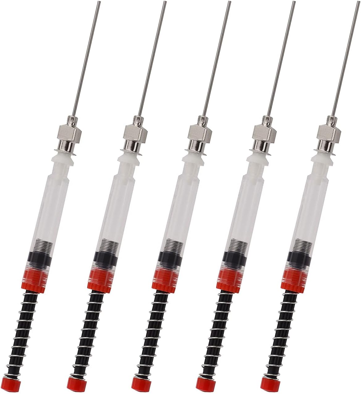 Asvine 5 Pack Fountain Pen Ink Syringe Filler, Spring Converter with Removable Blunt Needle Tip