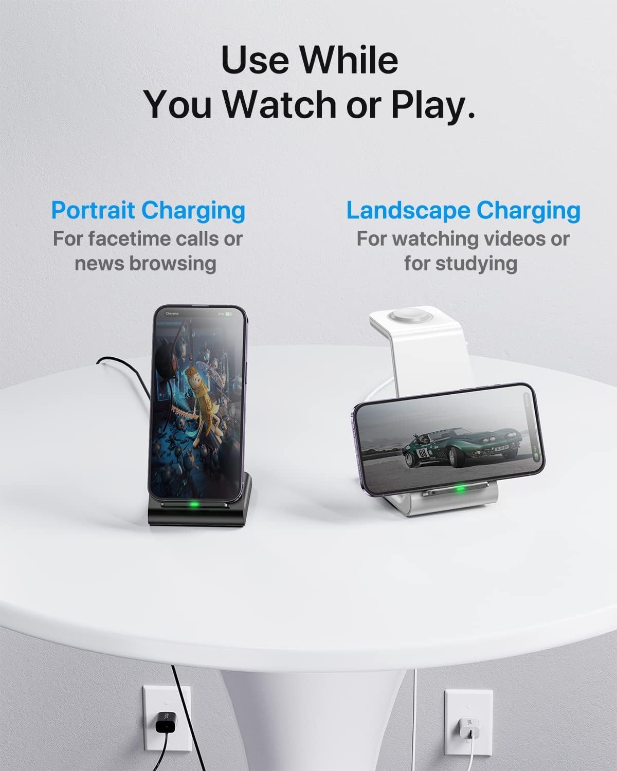 Intoval Wireless Charging Station,3 in 1 Charger for Apple iPhone/iWatch/Airpods,iPhone16,15,14,13,12,11 (Pro,Pro Max)/XS/XR/XS,iWatch10/9/8/Ultra2/1/7/6/SE/5/4/3/2,Airpods Pro2/Pro/3/4 (A3,Black)