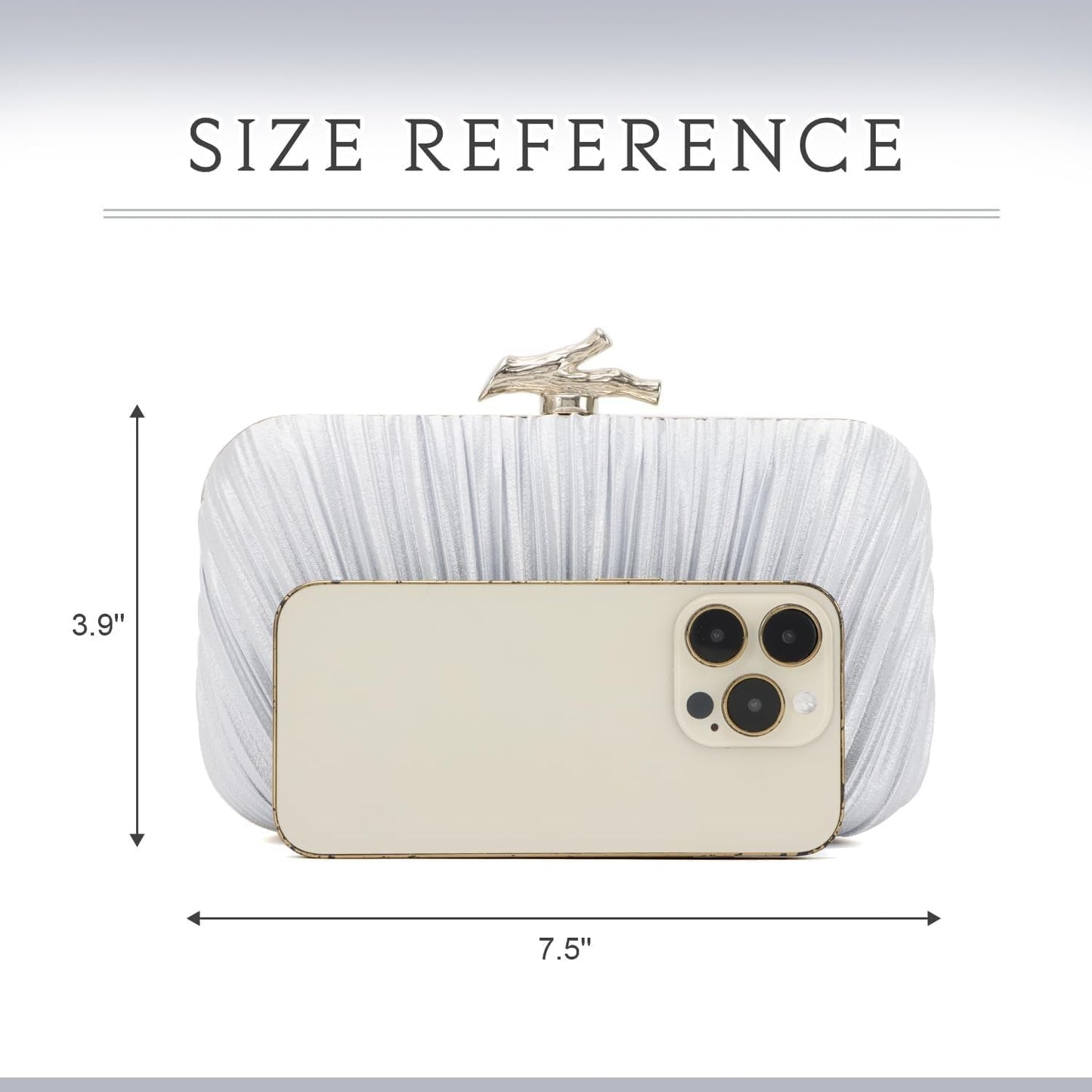 Clutch Purses for Women Evening Bag Pleated Clutch Bag with Chain Party Purses Handbag for Cocktail/Prom/Party/Wedding/Formal