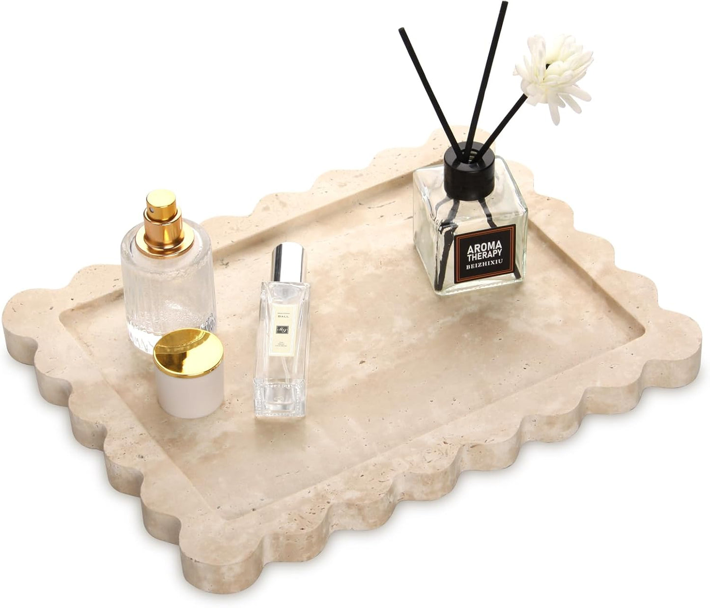 HESHIBI Marble Decorative Tray, Square, 8x8 inches, Rosso Lepanto, Luxury Natural Stone, Bathroom Vanity, Dresser Top, Kitchen Sink, Trinket Ring Tray