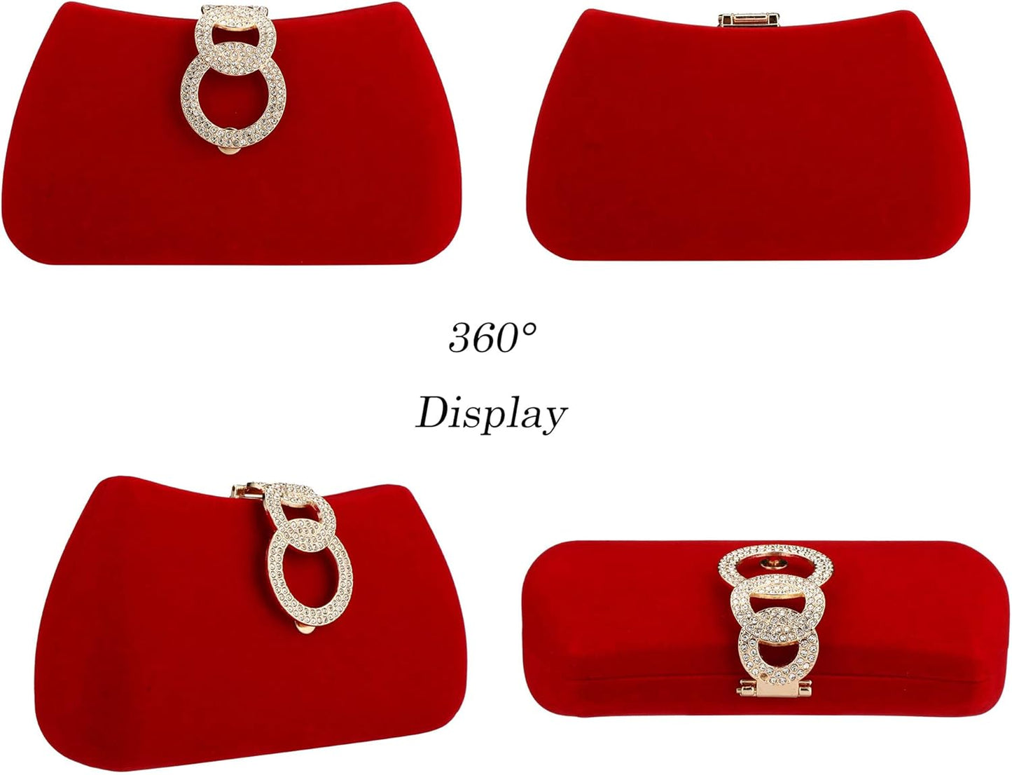 Buric Clutch Purses for Women Fashion Evening Bag Gold Clutch Small Crossbody Bag with Detachable Chain for Party/Wedding