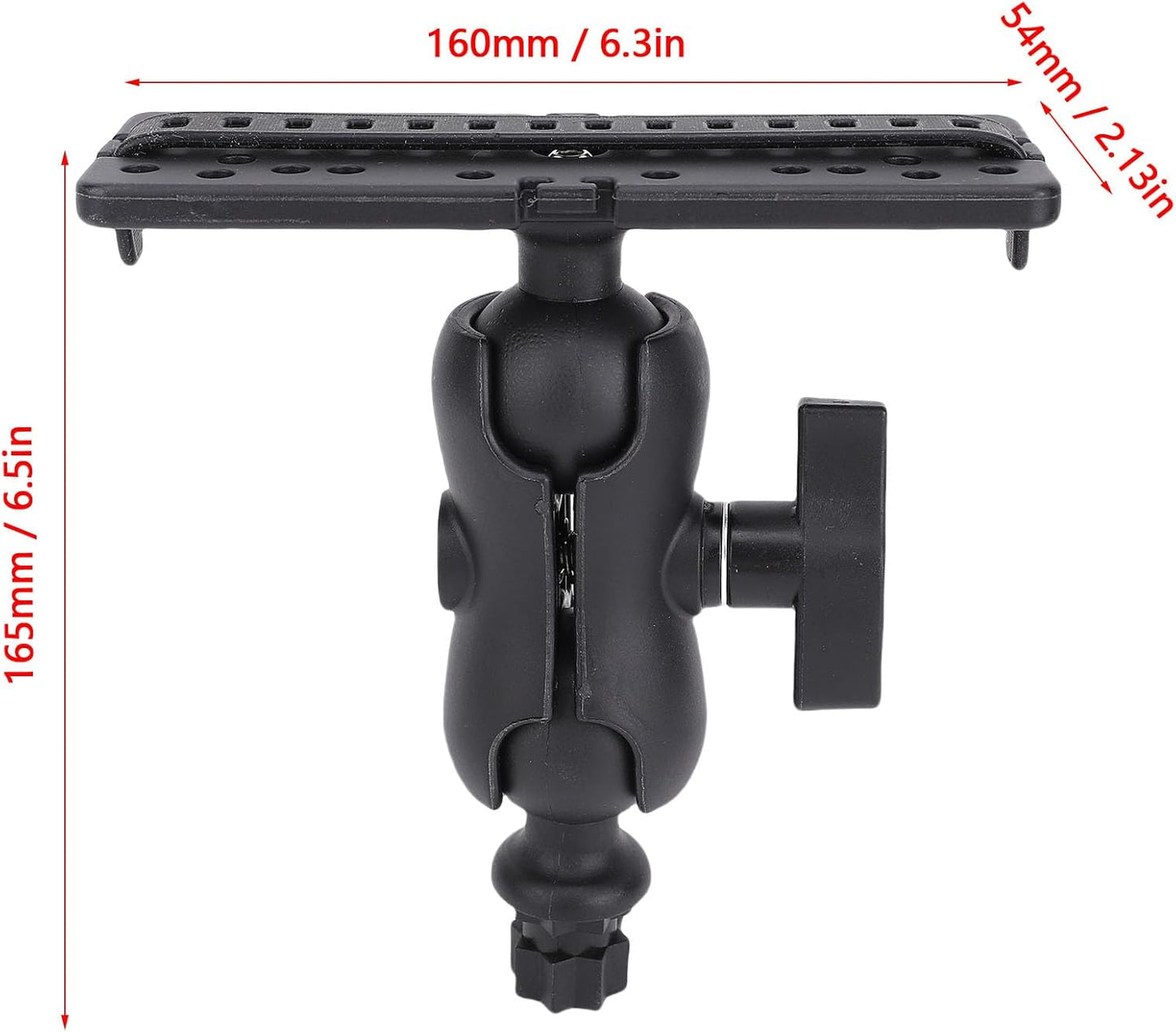 Fish Finder Mount Base, 360 Degree Rotating Fish Finder Bracket Universal Marine Electronic Holder ABS Mounting Plate for Kayaks and Boats