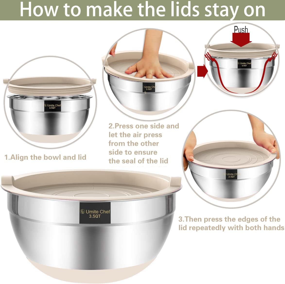 Purilite Select Stainless Steel Mixing Bowl Set