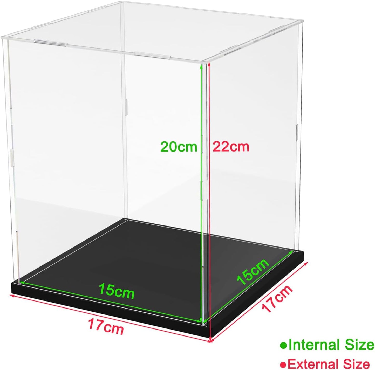 Thickened Clear Acrylic Display Case for Lego 10330 43268 76450 42170 10295 10353 Collectibles, Transparent Box Dustproof Protection with Wood-Plastic Base & String Light, Black Inside 40x20x20cm