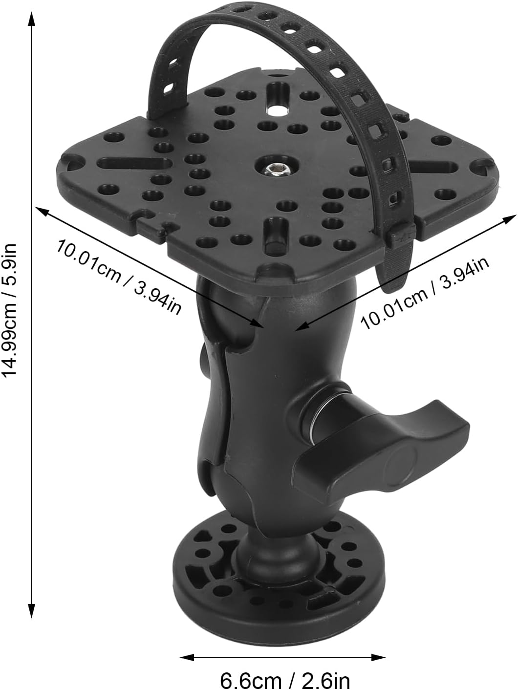 Fockety Fish Finder Mount Base, 360° Rotating Holder for Removable Adjustable Boat Fish Finder Electronic Mount, Stable Bracket for Canoe Kayak