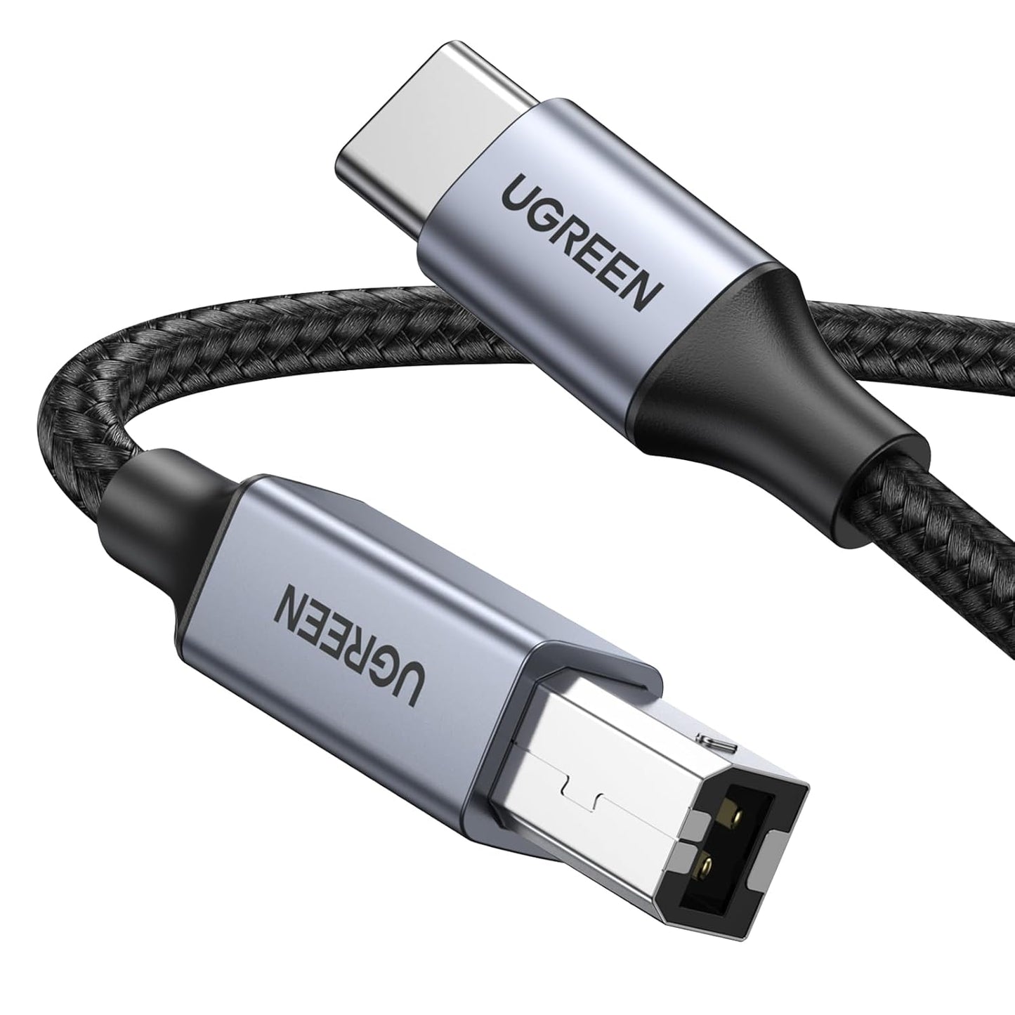 UGREEN USB C Printer Cable C to A Printer Scanner Braided MIDI Cable Compatible with DJ Controller, MIDI Keyboard, Digital Mixing Console, Piano Keyboard for MacBook Pro, iPad, 6ft