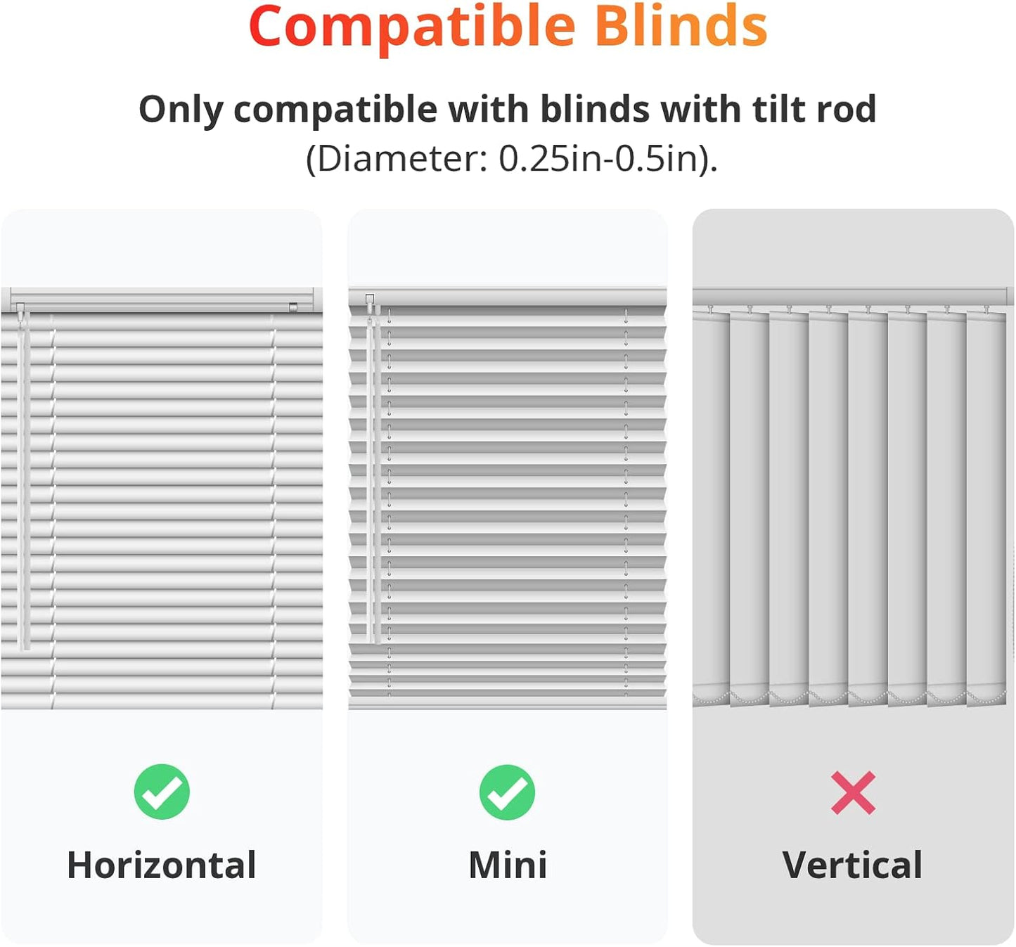 SwitchBot Blind Tilt Motorized Blinds - Smart Electric Blinds with Bluetooth Remote Control, Solar Powered, Light Sensing Control, Add SwitchBot Hub Mini to Make it Compatible with Alexa & Google Home
