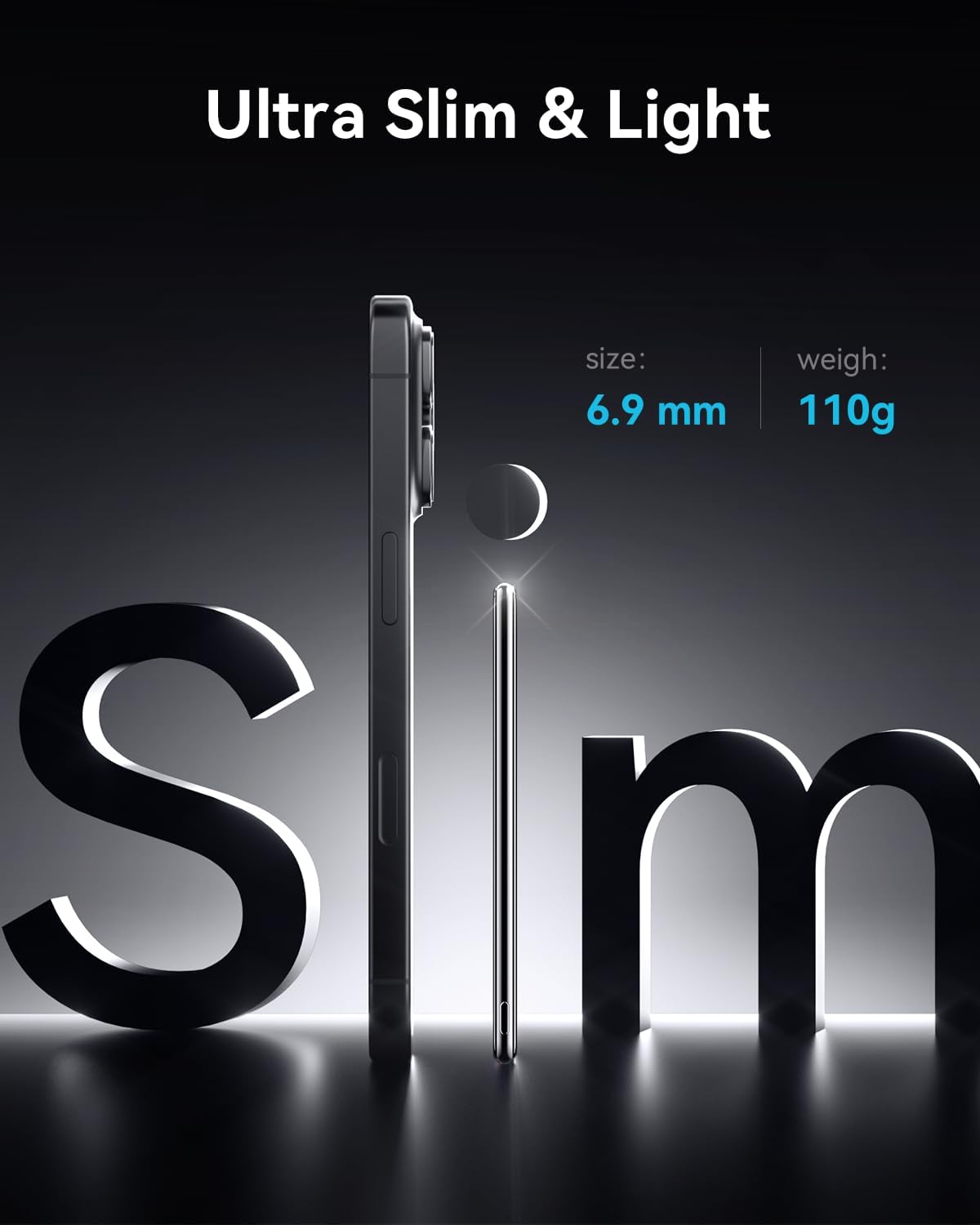 Kuulaa Power Bank 5000mAh PD 20W, Portable Charger Ultra-Thin Magsafe Power Bank with LED Lights, Magnetic Wireless Chargeur Portatif Powerbank Compatible with iPhone 16/15/14/13/12 - Mirror Black