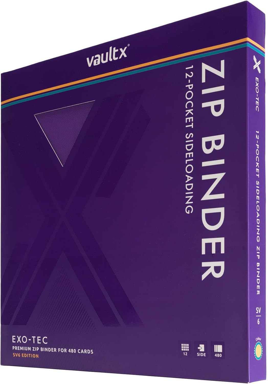 Vault X 12 Pocket Trading Card Zip Binder, 480 Cards, Compatible with Pokemon Scarlet & Violet Set, Exo-Tec Album Material, 20 Side-Loading Pages, Folder for Collectible TCG (SV1)