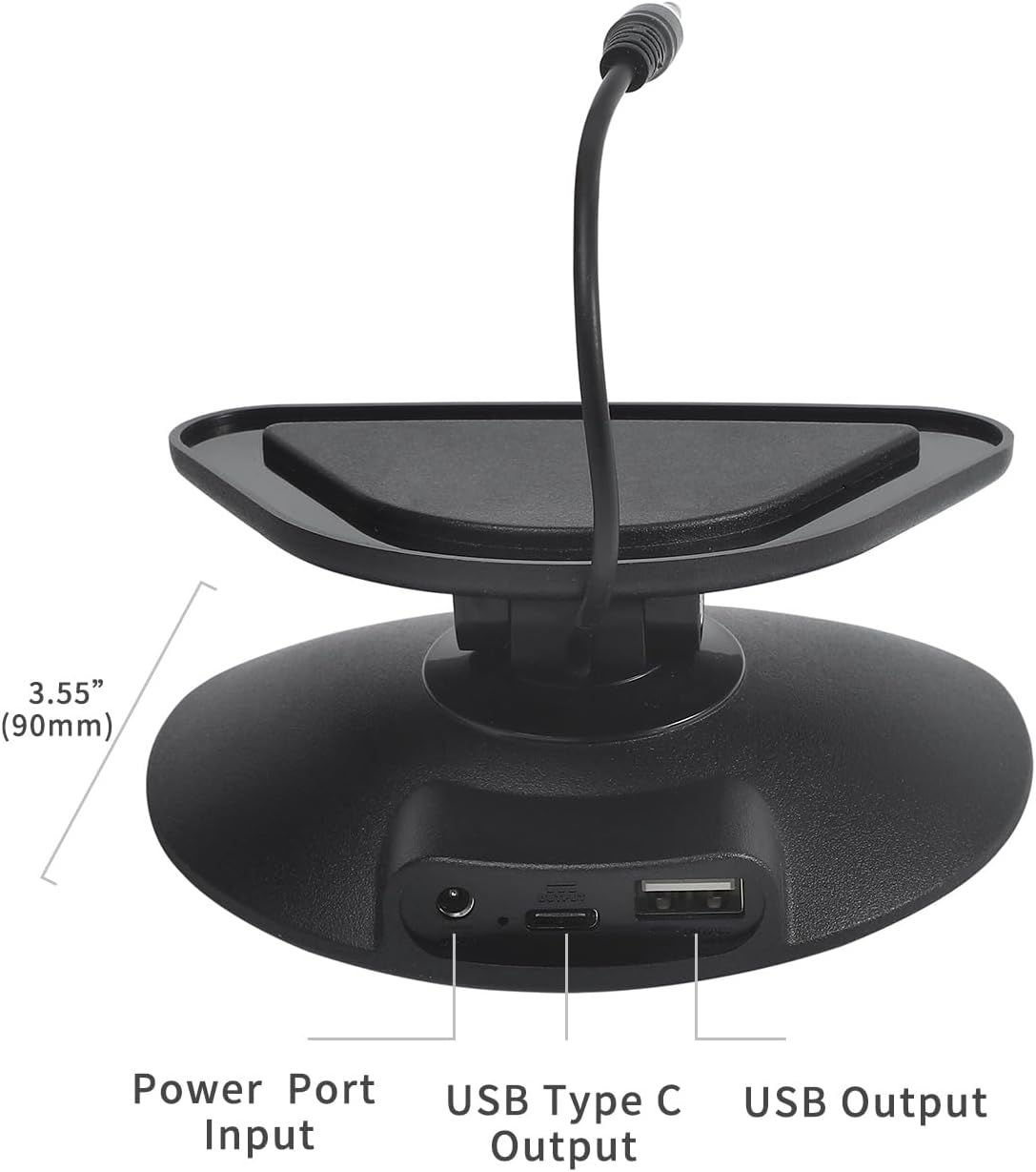 All-New Adjustable Charging Stand for Echo Show 5 (3rd Gen), Tilt + Swivel Stand Multi Angle Rotation Magnetic Anti-Slip Base for Show 5 Compatible with Mobile Phones ,Can charge Headphones (Black)