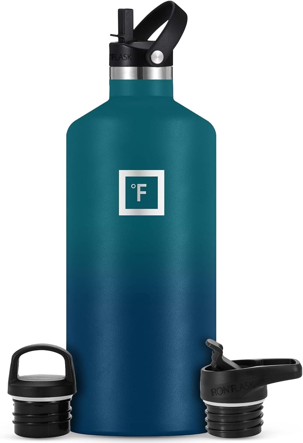 Camping & Hiking Hydration Canteens - 24oz 3 Lids (Narrow Straw/Spout Lid) Leak Proof Vacuum Insulated Stainless Steel - Hot & Cold Double Walled Sports Water Bottle