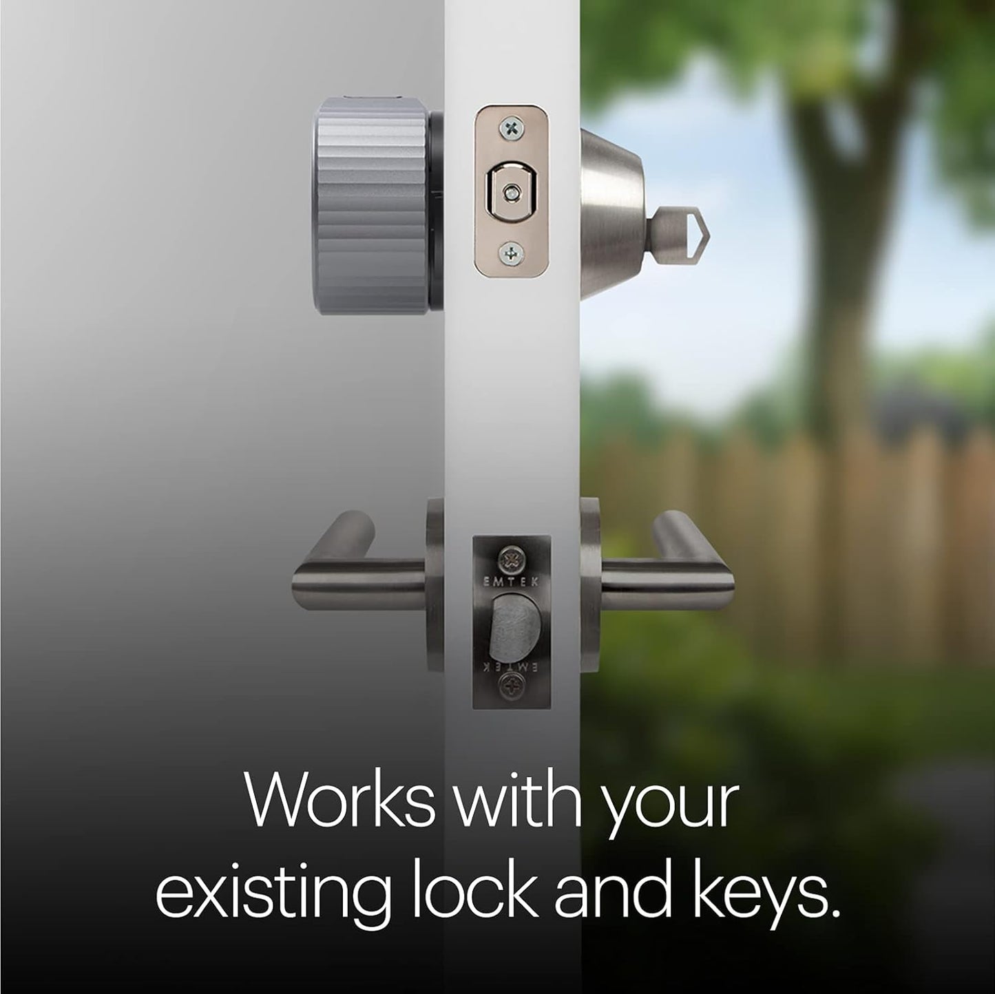 August Home, Silver Wi-Fi Connected Smart Keyless Entry Door Lock, Electronic Door Lock Fits Your Existing Deadbolt in Minutes, AUG-SL05-M01-S01