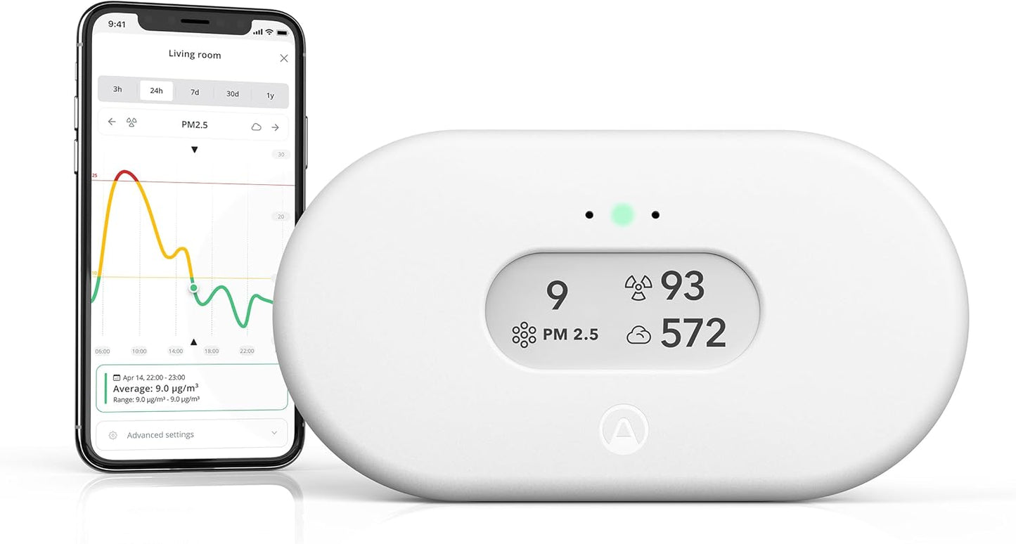 Airthings 2960 View Plus - Radon & Air Quality Monitor (PM, CO2, VOC, Humidity, Temp, Pressure)