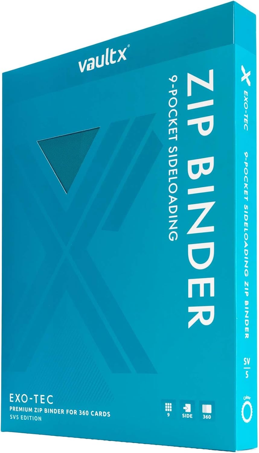 Vault X 12 Pocket Trading Card Zip Binder, 480 Cards, Compatible with Pokemon Scarlet & Violet Set, Exo-Tec Album Material, 20 Side-Loading Pages, Folder for Collectible TCG (SV1)