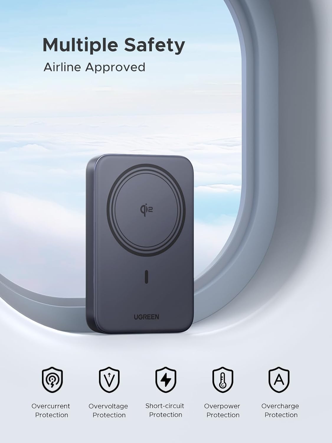 UGREEN Qi2 Certified 10000mAh 15W Magsafe Compatible Power Bank, Magnetic Wireless Battery Pack 20W Fast Charge Portable Charger Compatible with iPhone 16/15/14/13/12 Series (USB-C Cable Included)