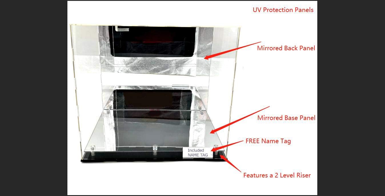 Football Basketball Helmet Sneakers Memorabilia Dustproof Acrylic Display Case Showcase Box UV Protection Mirror Riser