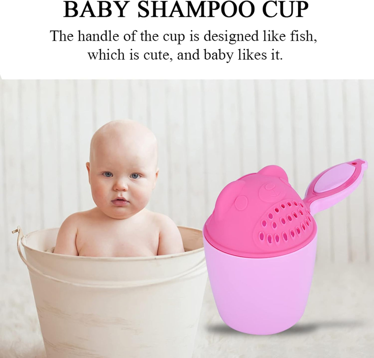 Qiilu Bath Rinse Cup Baby Shampoo Cup Cute Kid Wash Hair Bathing Flusher Eye(Green) ()
