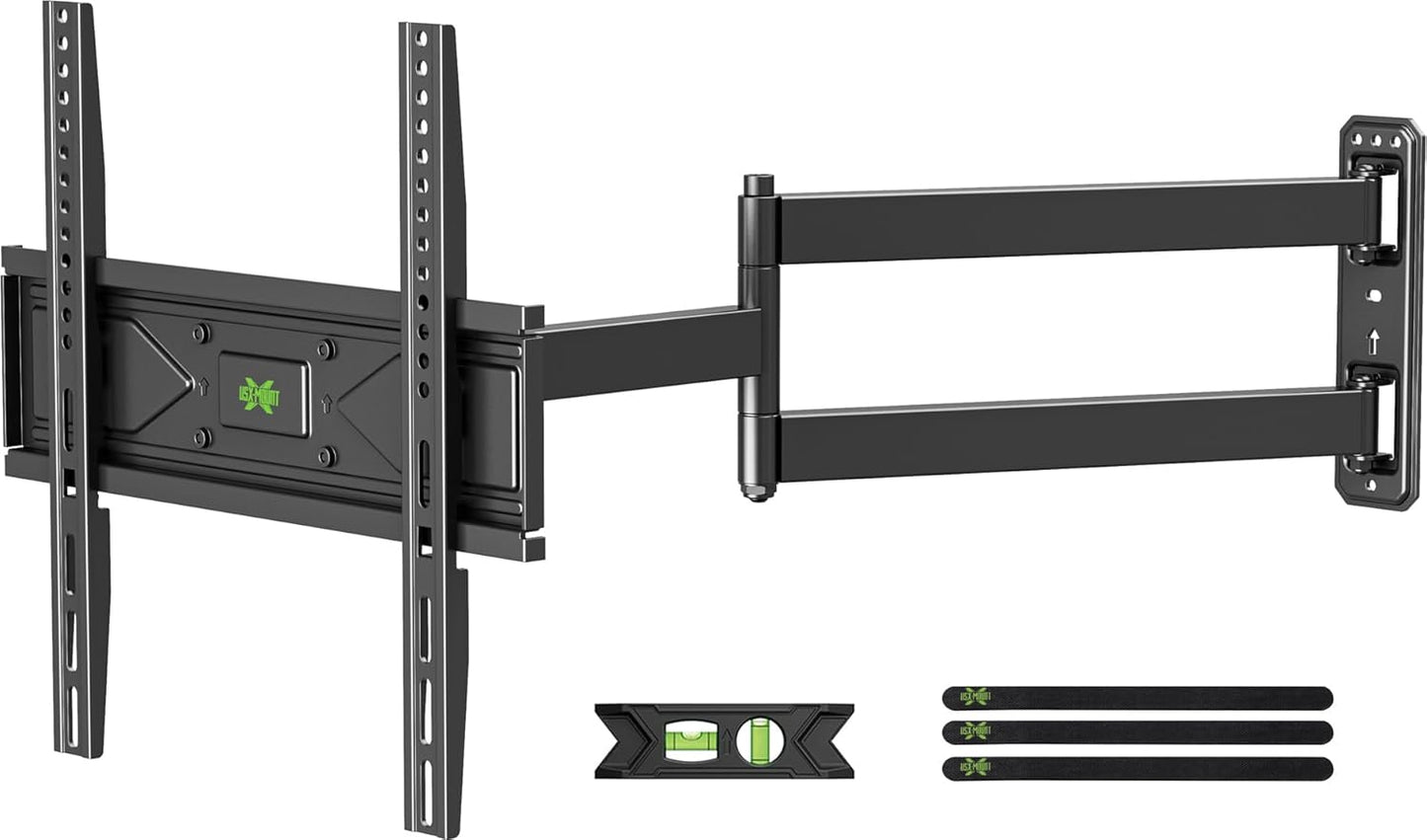 USX MOUNT Full Motion TV Wall Mount for Most 26-60 inch TVs up to 80 Lbs, Wall Mount TV Bracket with Articulating Swivel Tilting, Single Stud TV Mount, Max VESA 400x400mm, XMM904