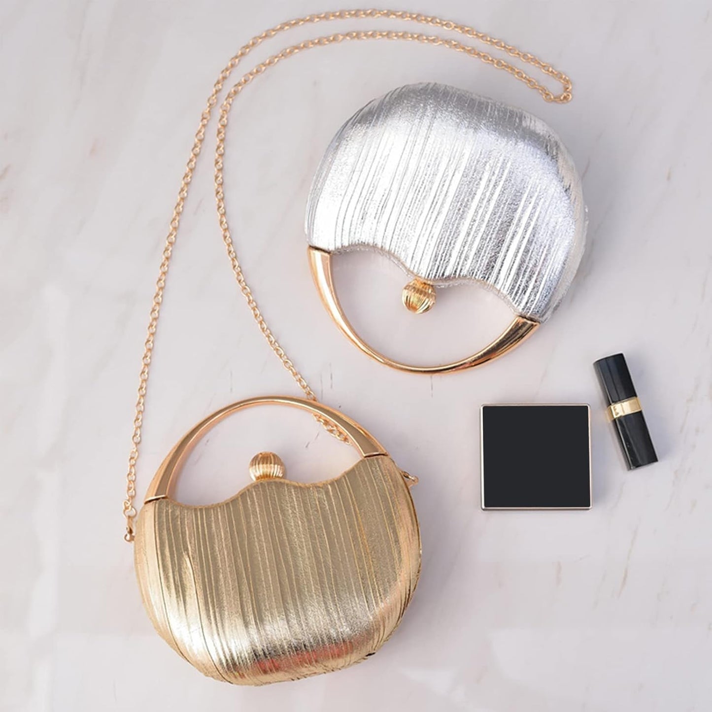 CORIOS Women Clutch Bag Glitter Evening Bag Bridal Wedding Purse Elegant Shoulder Bag - PuriLite