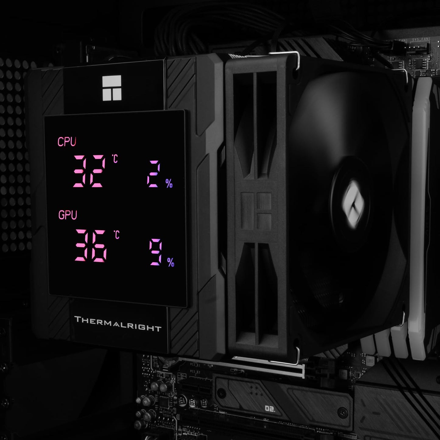 Thermalright Peerless Assassin 120 Digital ARGB Black CPU Air Cooler, Digital Screen Top Cover,6 Heatpipes Computer CPU Cooler, for AM4/AM5,Intel LGA1700/1851/1150/1151/1200,PC Cooler-Black ARGB