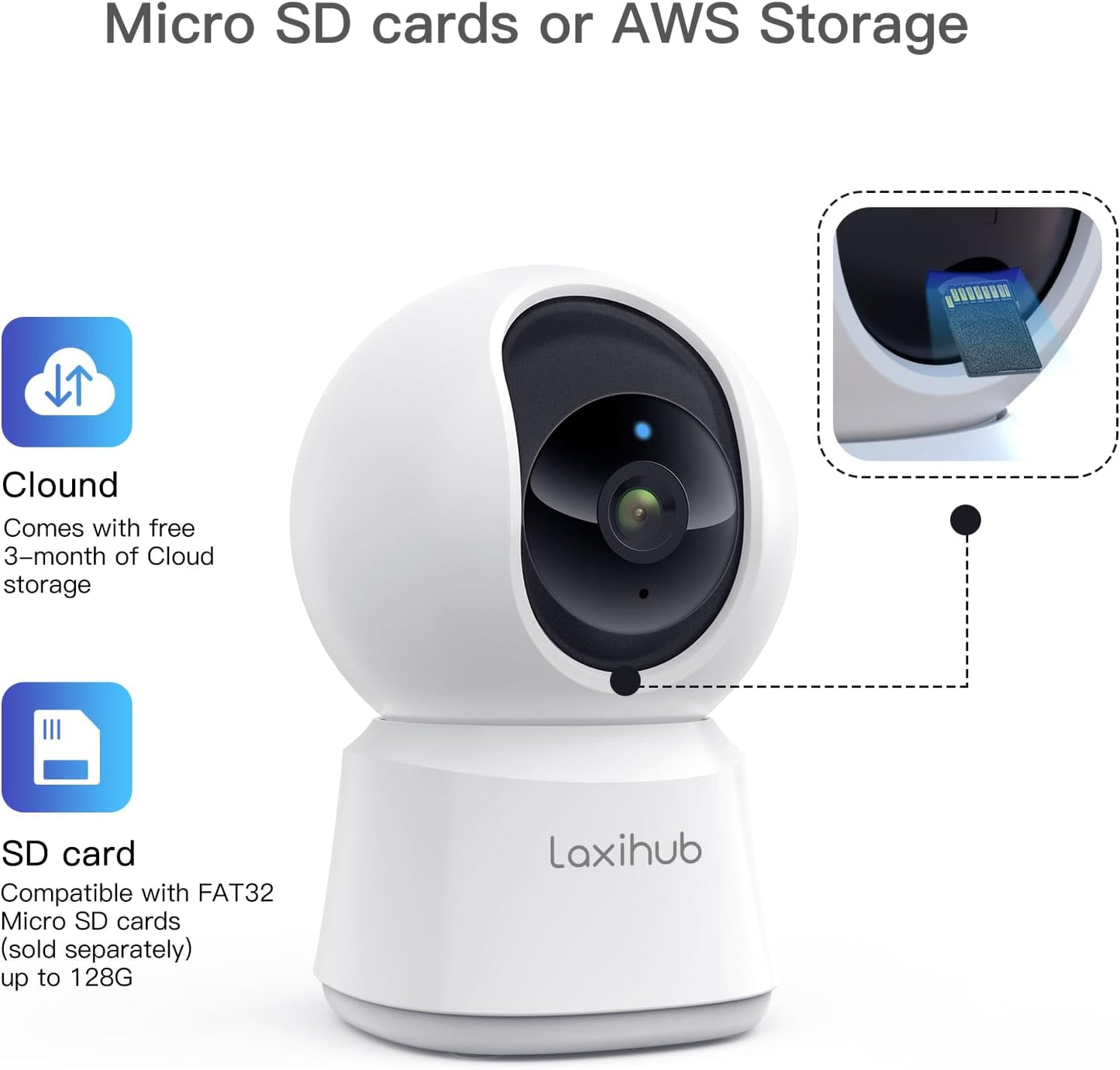 360° View 2K Pet Camera with Phone App, Indoor Security Camera, P2T Baby Monitor, Pan/Tilt, Motion & Sound Detection, Night Vision,Two-Way Audio, Works with Alexa