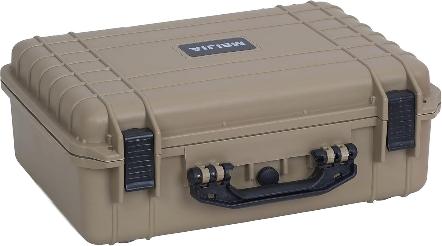 MEIJIA All Weather Portable Waterproof Hard Case,Camera Case with Customizable Fit Foam, Perfectly Protection of Camera, Drones,Pistols,Lens,Equipments,18.5 x14.06x6.93inches