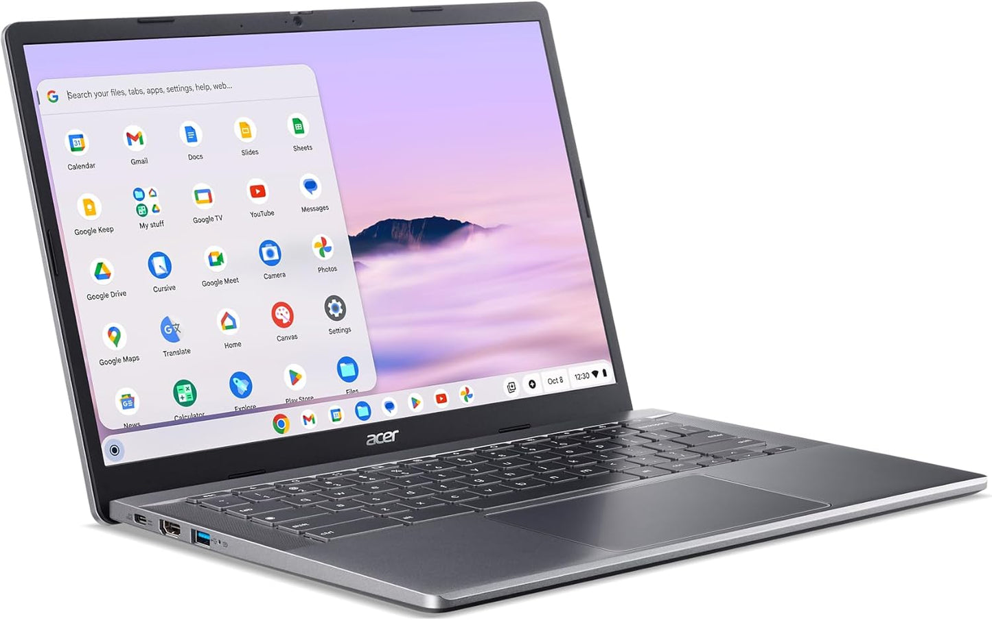 Acer Chromebook Plus Laptop with Google AI | 14" WUXGA 1920 x 1200 IPS Touch Display | AMD Ryzen 3 7320C | 8GB LPDDR5X | 128GB eMMC | Wi-Fi 6E | Chrome OS | CB514-3HT-R8RB