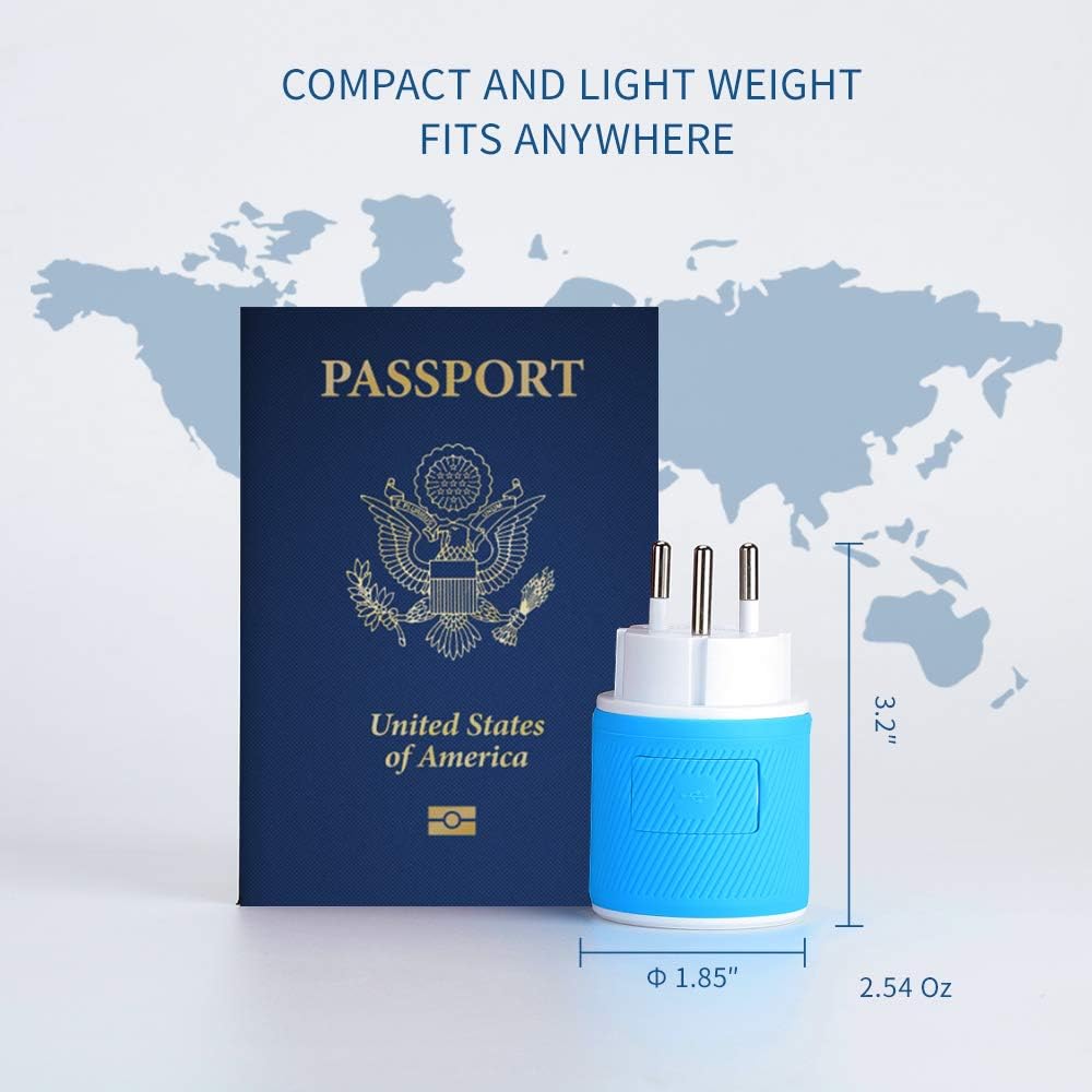 OREI South Africa, Botswana, Namibia Travel Plug Adapter with Dual USB - USA Input - Type M (U2U-10L), Will work with Cell Phones, Camera, Laptop, Tablets, iPad, iPhone