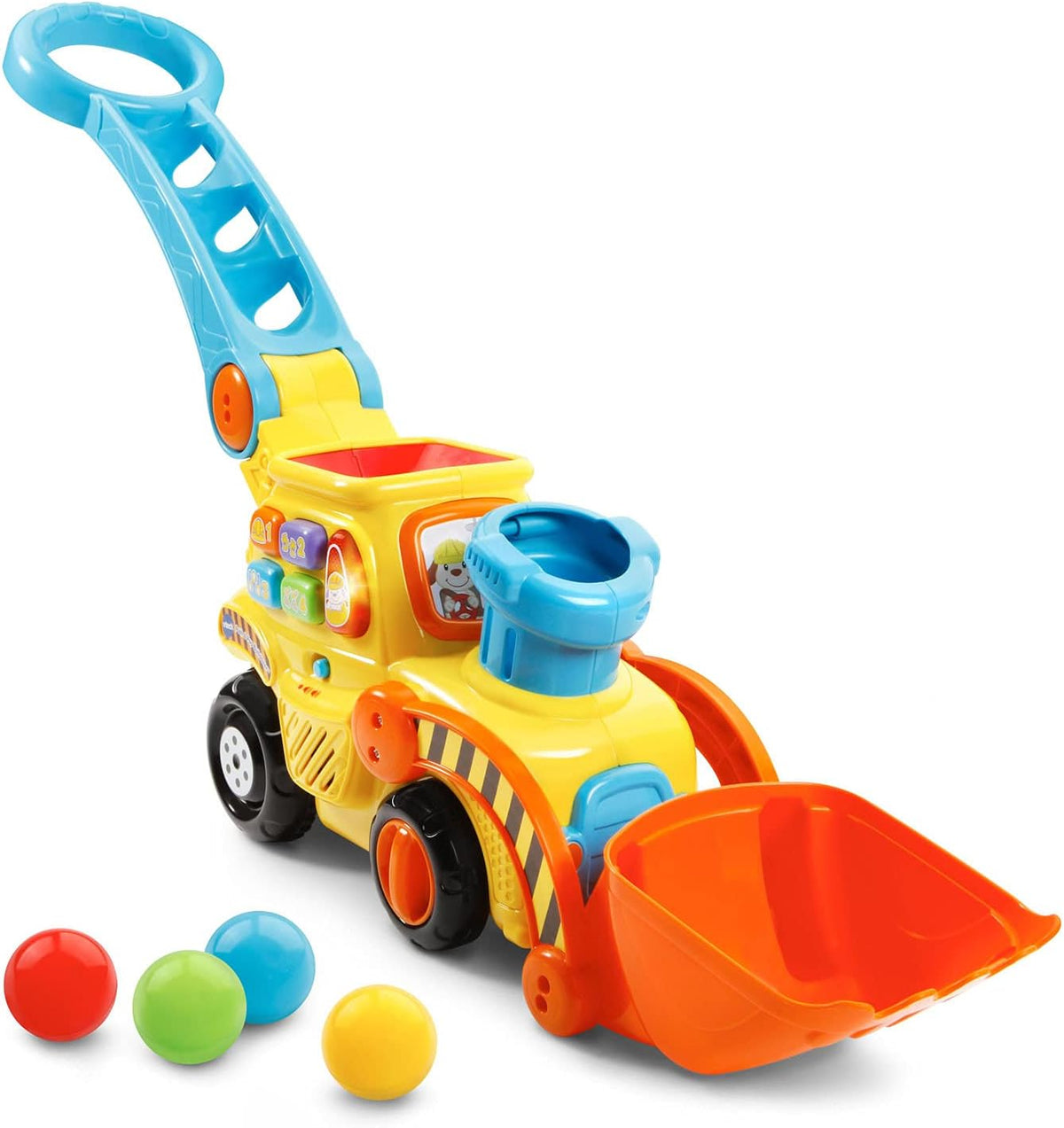 Push and Pop Bulldozer Toy | Interactive Push Toy for Toddlers | Ball Popping Construction Vehicle | Early Learning Push Toy | Motor Skill Development Toy - PuriLite