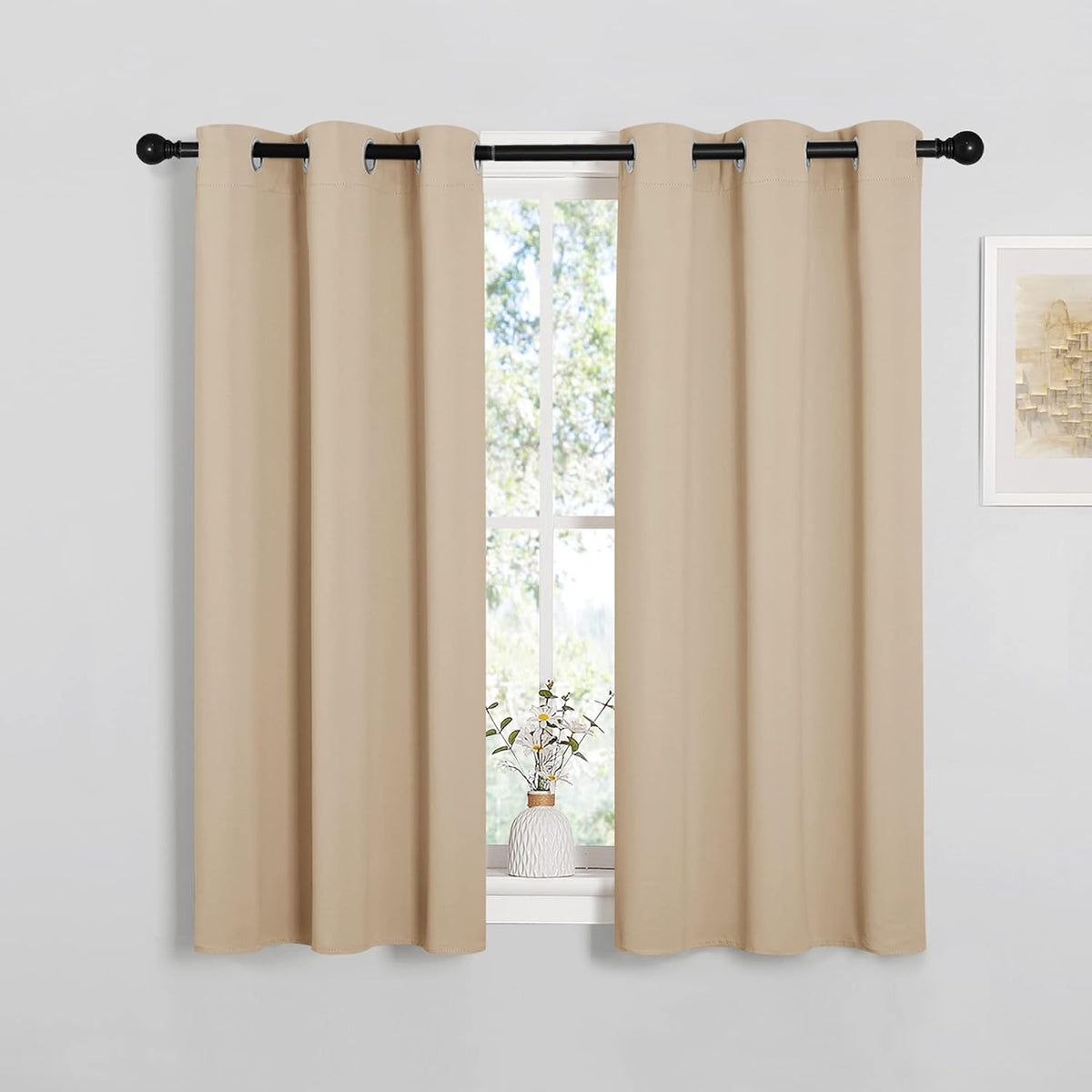 NICETOWN Blackout Curtains 2 Panels for Bedroom- Thermal Insulated Grommet Blackout Curtains 63 Inches Long for Living Room/Kitchen Rideaux occultants (2 Panels, W42 x L63 -Inch,Grey) - PuriLite