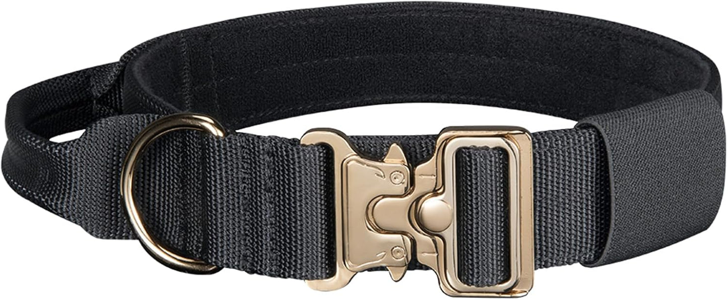 EXCELLENT ELITE SPANKER Tactical Dog Collar Nylon Adjustable K9 Collar Military Dog Collar Heavy Duty Metal Buckle with Handle(Coyote Brown-XL)