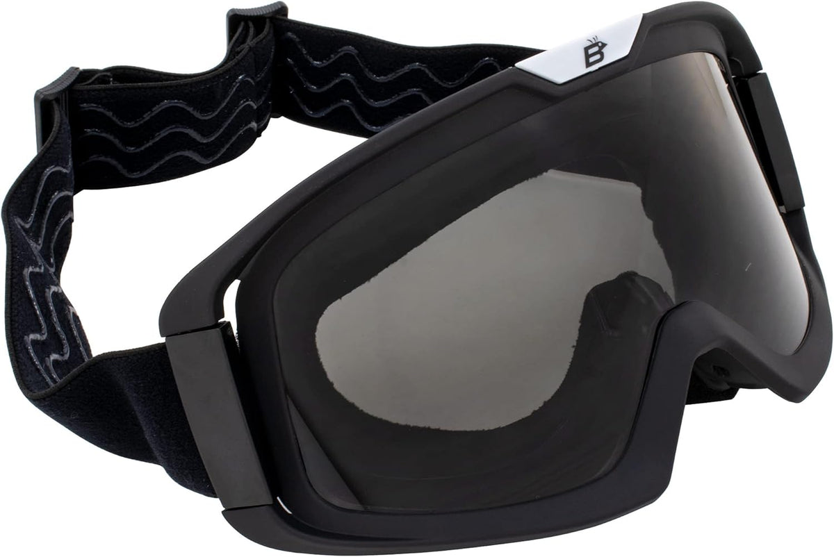 Birdz Eyewear Pelican Fitover Padded ATV Motorcycle Riding Over The Glasses (OTG) Goggles Black - PuriLite
