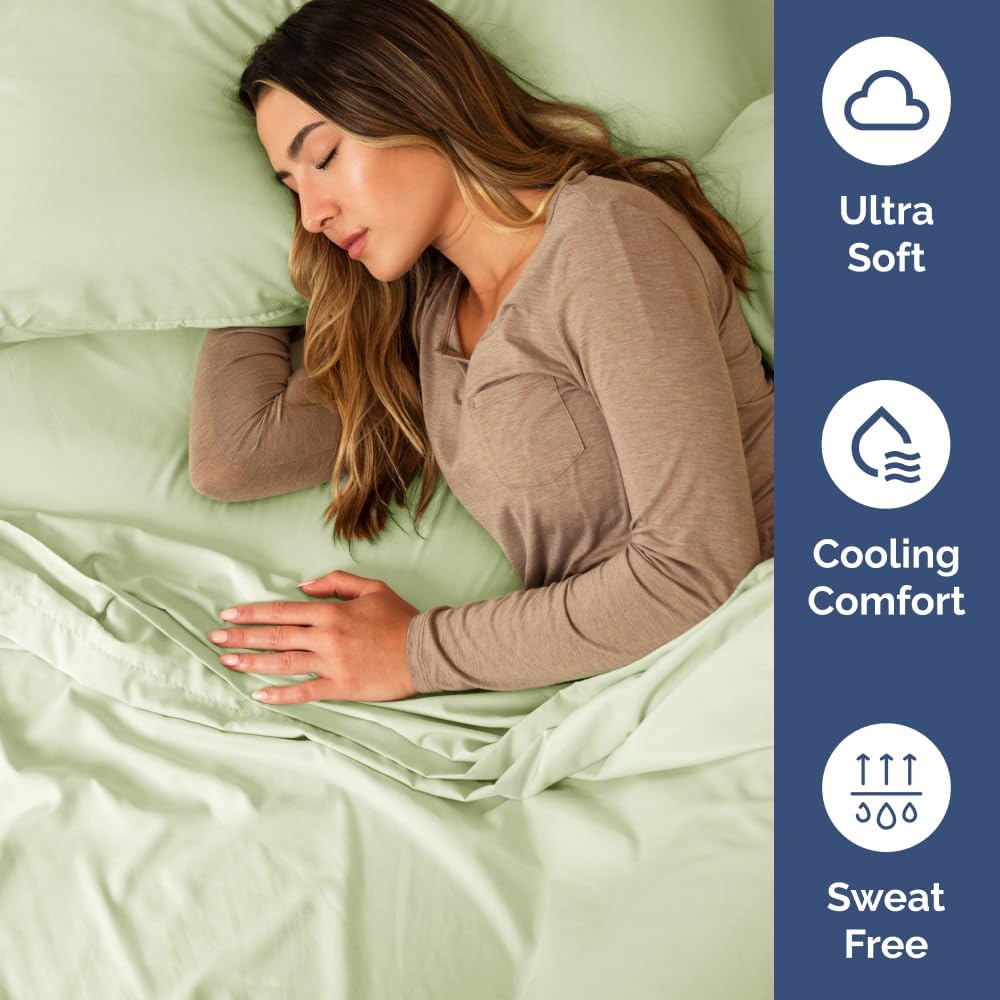 Extra Deep Queen Sheet Set - 6 Piece Breathable & Cooling Sheets - Hotel Luxury Bed Sheets Set - Easy & Secure Fit - Soft, Wrinkle Free & Comfy Sheets Set - White Sheet Set w/Extra Deep Pockets