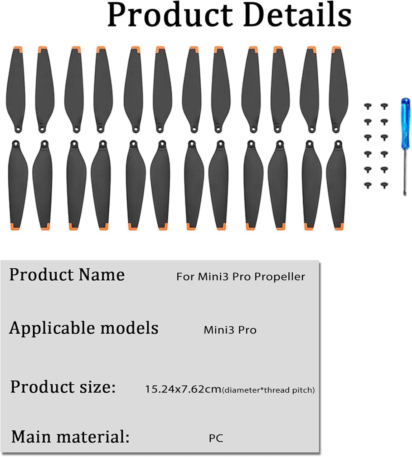 DJI Mavic Mini 3 Pro Propellers - 24 PCS Replacement Blades Compatible With Mini 3 Pro Drone - Low-Noise, Quick-Release Props Accessories