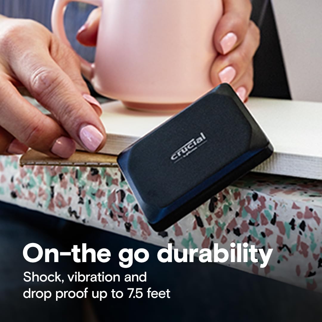 Crucial X9 4TB Portable SSD, Up to 1050MB/s, USB 3.2 USB-C, External Solid State Drive, Compatible with Windows, Mac, & Android, Reliable Storage for Games, Files, & Backups, Black - CT4000X9SSD902