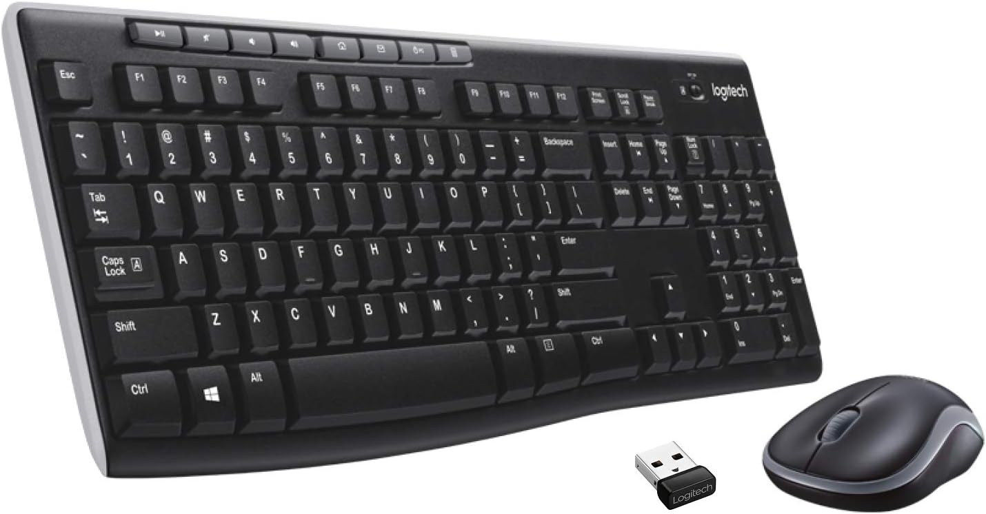 Logitech MK270 Wireless Keyboard and Mouse Combo for Windows, 2.4 GHz Wireless, Compact Mouse, 8 Multimedia and Shortcut Keys, 2-Year Battery Life, for PC, Laptop - Rose