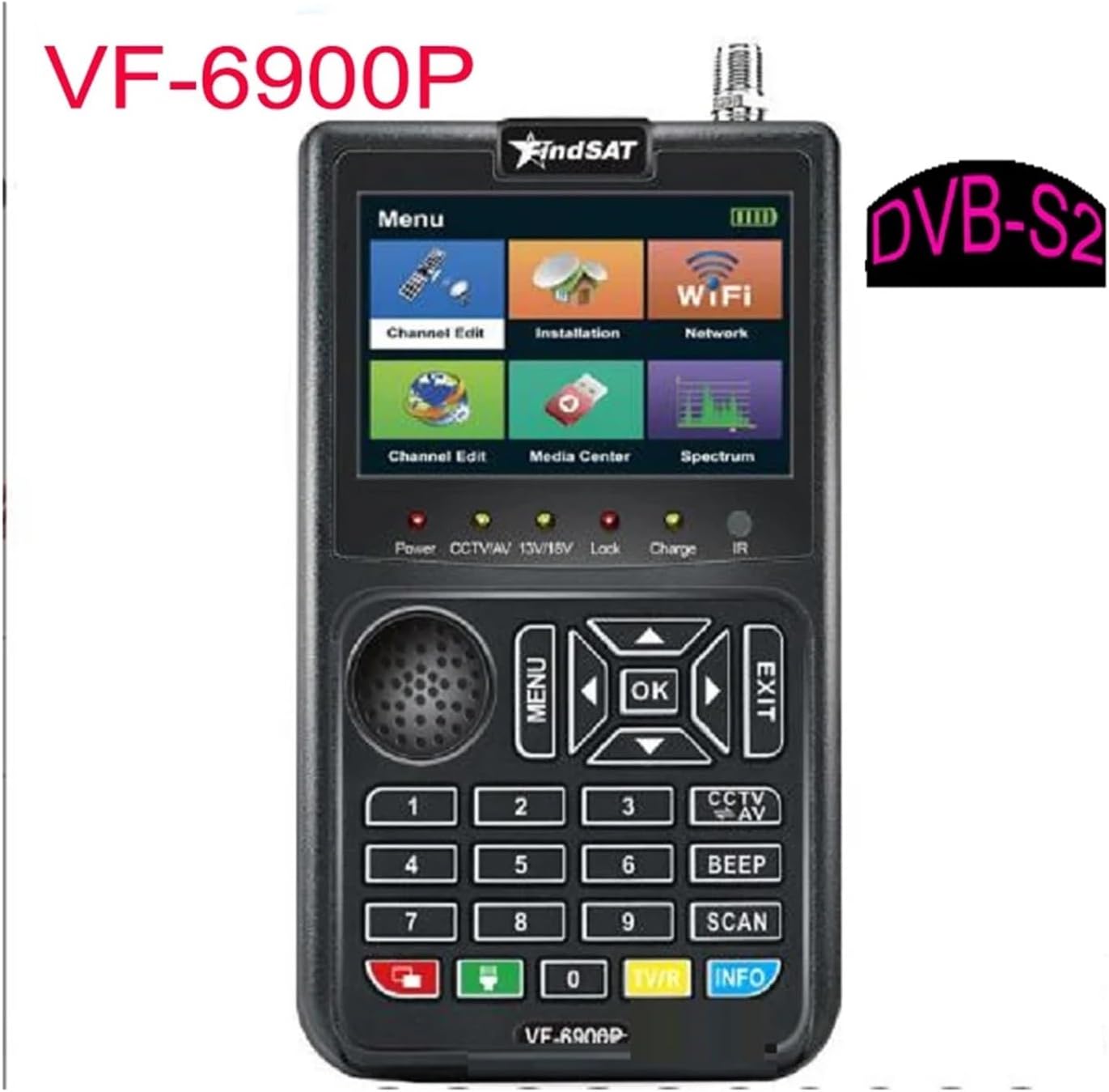 VF-6900P HD Digital Satellite Finder DVB-S/DVB S2/MPEG2 Sat Finder Meter SatelliteTV Receiver Tuner Vs ST-5150 KPT-716TS(VF6900P)