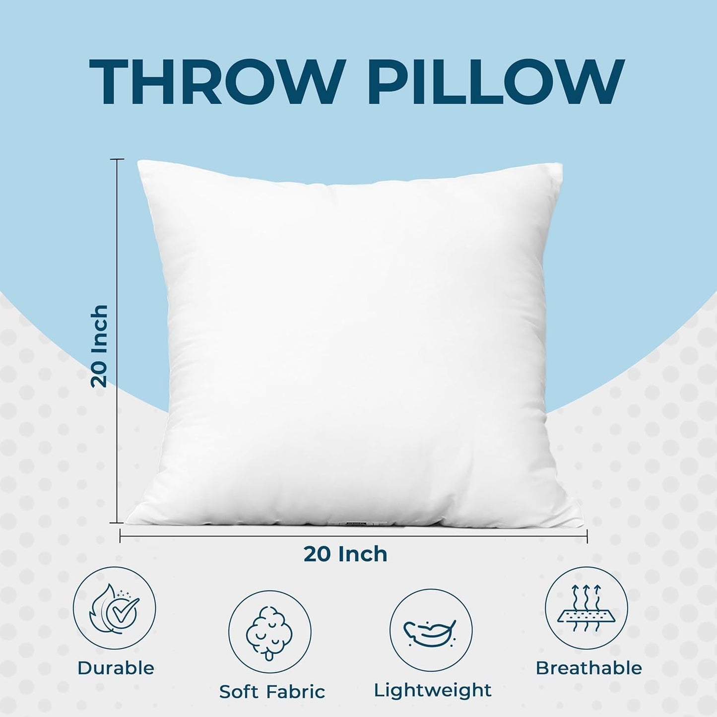 Utopia Bedding Throw Pillows (Set of 4, White), 18 x 18 Inches Pillows for Sofa, Bed and Couch Decorative Stuffer Pillow
